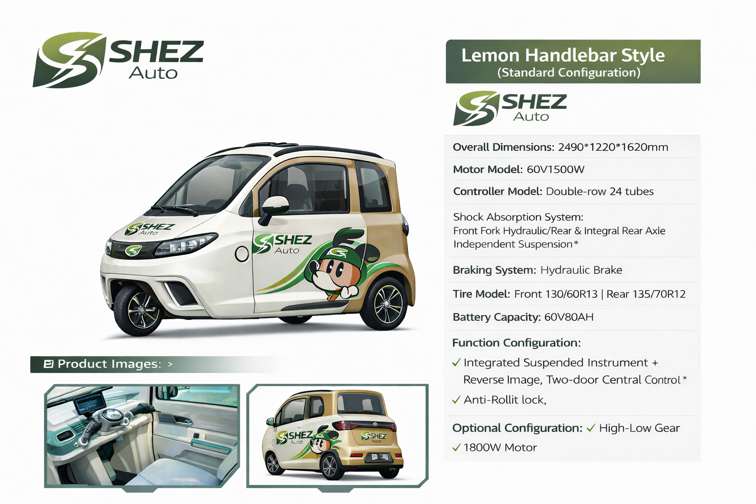 SHEZ lemon pickup product sheet